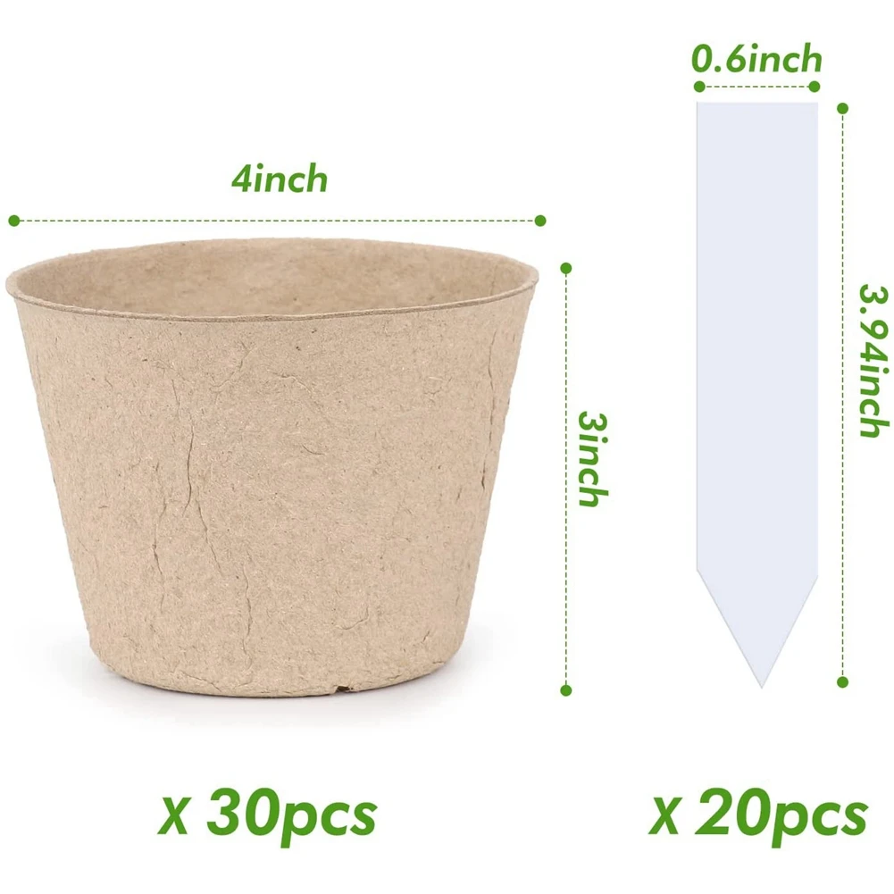 Peat Pots, 30 Pcs 3 Inch Seed Starting Pots Round Nursery Pot, Biodegradable Plants Pots with Bonus 20 Plant Labels
Peat Pots, 30 Pcs 3 Inch Seed Starting Pots Round Nursery Pot, Biodegradable Plants Pots with Bonus 20 Plant Labels