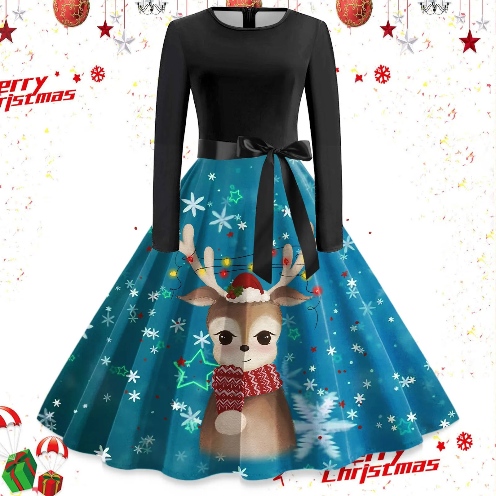 Women Christmas Long Sleeve Print Santa Wine Cup Snowflake Holiday Round Neck Dress Casual Dress Dress Dress Women Casual Summer
Women Christmas Long Sleeve Print Santa Wine Cup Snowflake Holiday Round Neck Dress Casual Dress Dress Dress Women Casual Summer