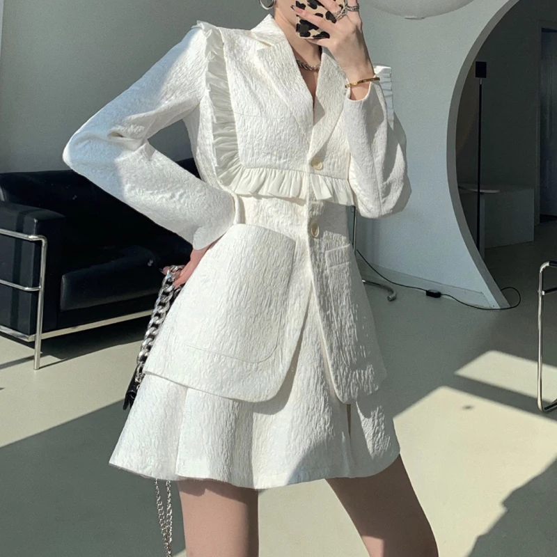 Autumn Elegant Fashion Suit Two Piece Sets Vintage Outfits Matching Sets Long Sleeve Blazer Coats and Mini Skirt Set Clothe
Autumn Elegant Fashion Suit Two Piece Sets Vintage Outfits Matching Sets Long Sleeve Blazer Coats and Mini Skirt Set Clothe