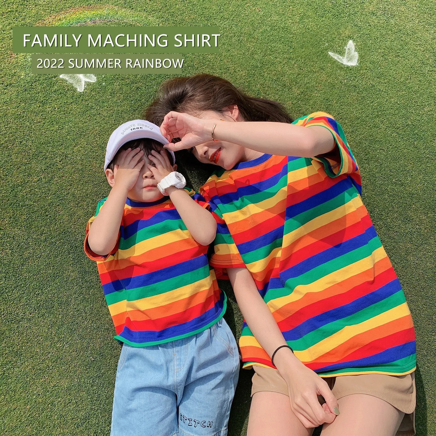 Summer Family t-Shirts Dad Mom Children Matching Rainbow Clothes Parent-Child Fashion Tops Daddy Mother And Daughter Son t-Shirt
Summer Family t-Shirts Dad Mom Children Matching Rainbow Clothes Parent-Child Fashion Tops Daddy Mother And Daughter Son t-Shirt