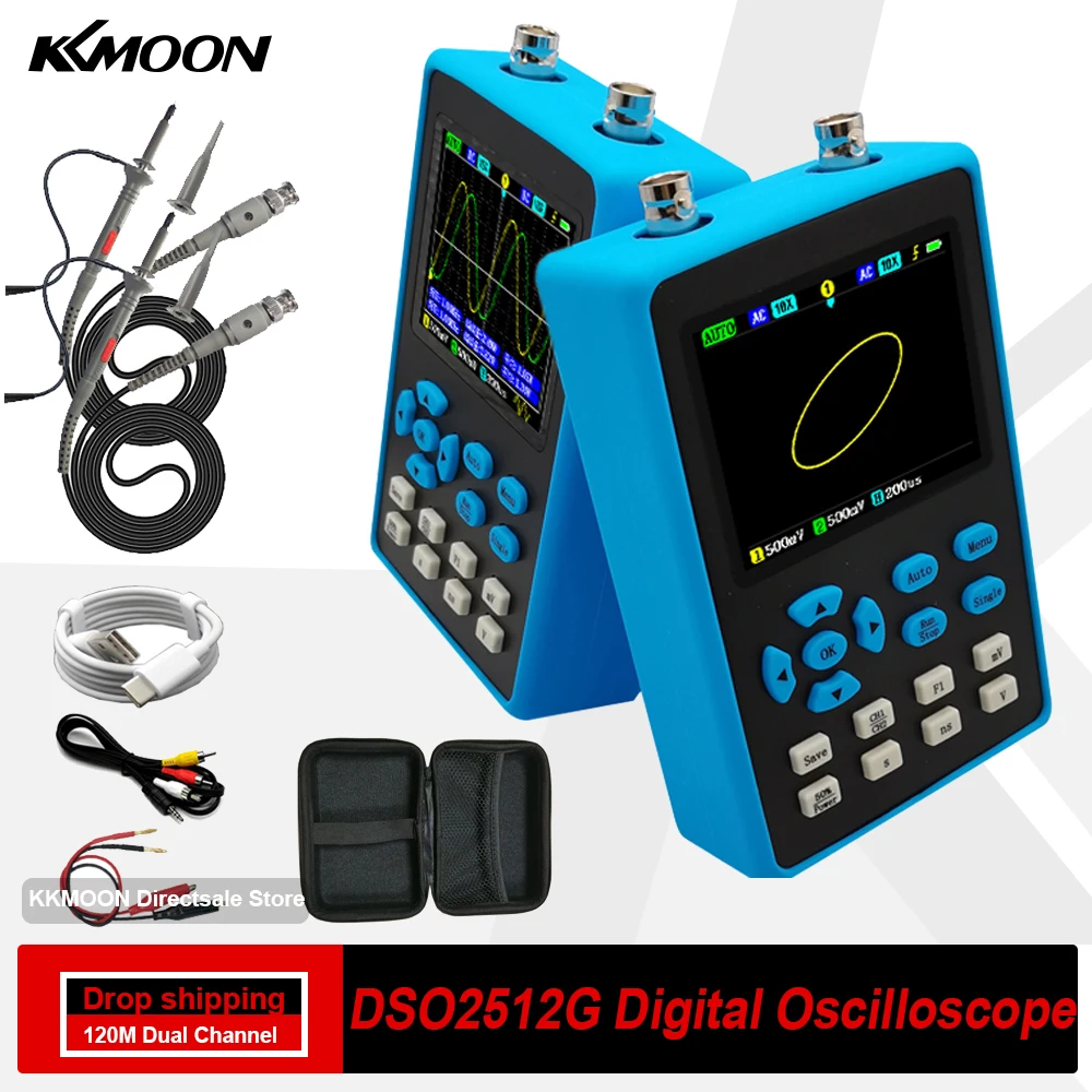 DSO2512G 2.8 Inch Digital Oscilloscope 120M Bandwidth Dual Channel Oscilloscope FFT Spectrum Analysis Three Trigger Modes
DSO2512G 2.8 Inch Digital Oscilloscope 120M Bandwidth Dual Channel Oscilloscope FFT Spectrum Analysis Three Trigger Modes