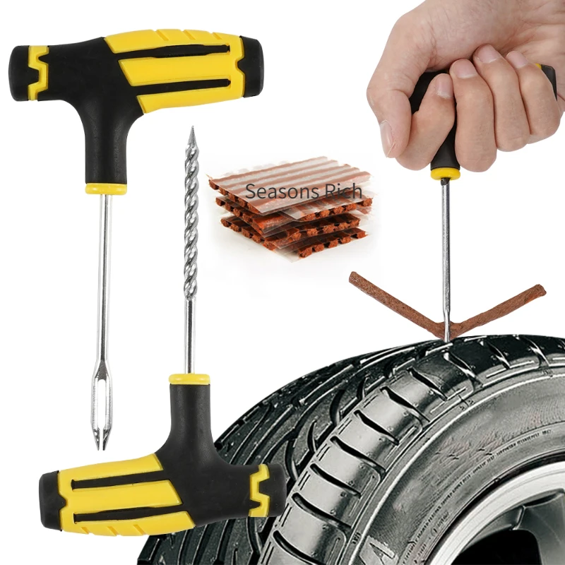 Car Tire Repair Tools Kit with Rubber Strips Tubeless Tyre Puncture Studding Plug Set for Truck Motorcycle
Car Tire Repair Tools Kit with Rubber Strips Tubeless Tyre Puncture Studding Plug Set for Truck Motorcycle