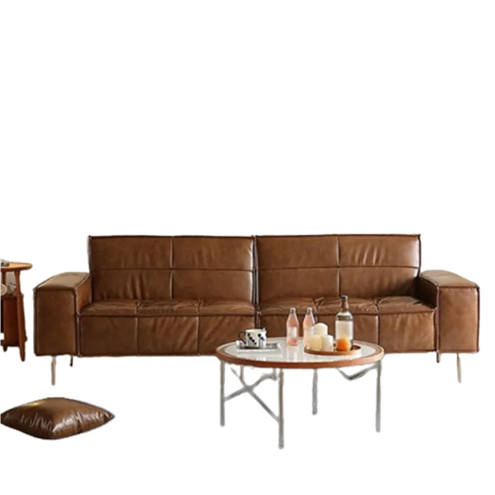 Oil Wax Leather Sofa Light Luxury And Minimalism Living Room Three People Anti-Collapse Vintage Straight Couch
Oil Wax Leather Sofa Light Luxury And Minimalism Living Room Three People Anti-Collapse Vintage Straight Couch