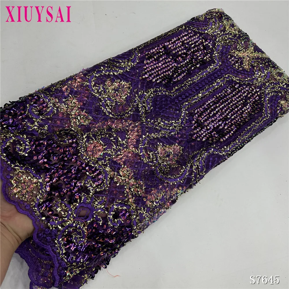 Luxury Purple African Tulle Lace Fabric 2024 High Quality French Sequins Embroidery Lace Fabric Nigerian For Bridal Party Dress
Luxury Purple African Tulle Lace Fabric 2024 High Quality French Sequins Embroidery Lace Fabric Nigerian For Bridal Party Dress