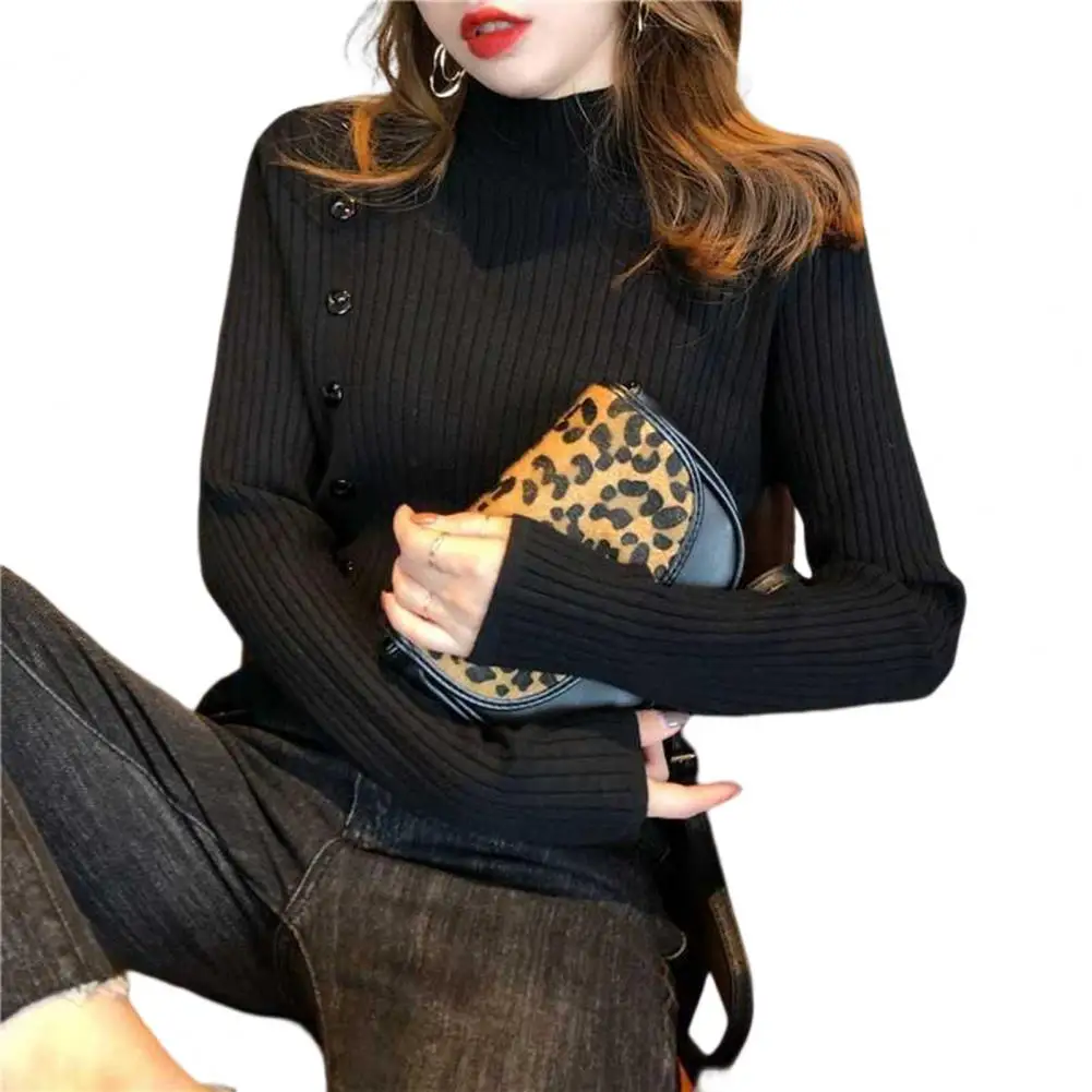 Women Bottoming Knitted Sweater Jumpers Half High Collar Ribbed Side Split Basic Autumn Winter Solid Color Skinny Warm Pullover
Women Bottoming Knitted Sweater Jumpers Half High Collar Ribbed Side Split Basic Autumn Winter Solid Color Skinny Warm Pullover