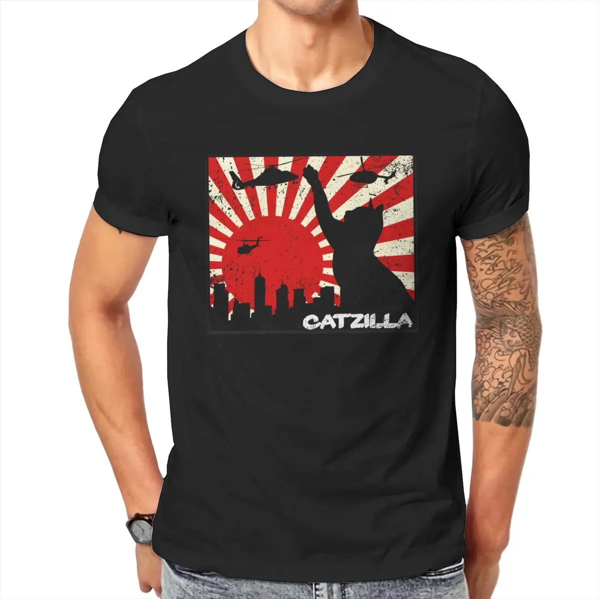 Vintage Catzilla Monsters Kitten T-Shirts Men Cotton T Shirts Funny Cat Lovers Japanese Short Sleeve Tees Summer Clothes
Vintage Catzilla Monsters Kitten T-Shirts Men Cotton T Shirts Funny Cat Lovers Japanese Short Sleeve Tees Summer Clothes