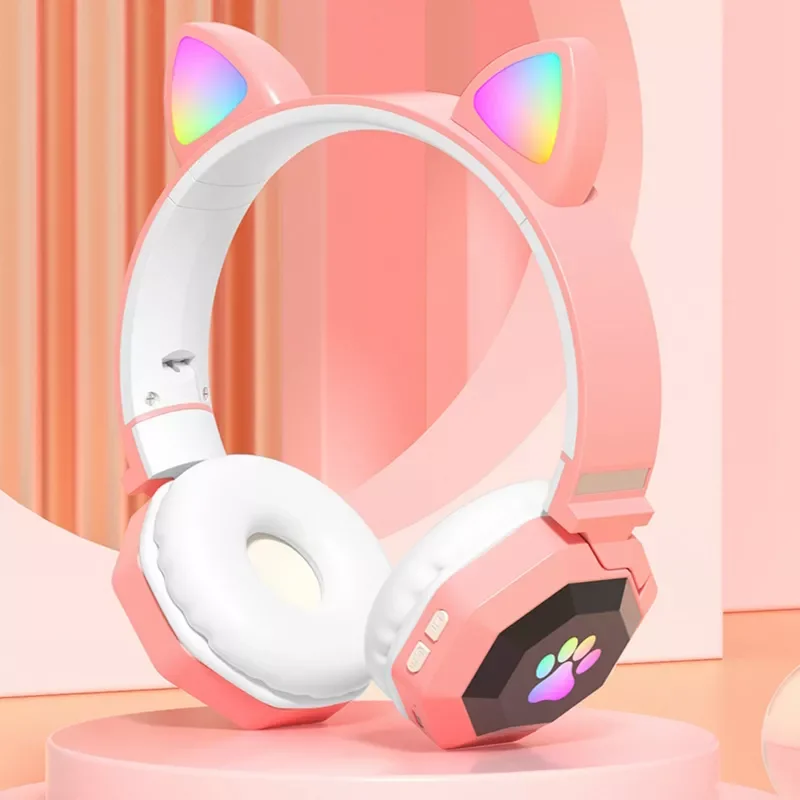 Wireless Headphone cute cat ear Bluetooth 5.0 Headset RGB stereo music Helmet Mobile phone with Micrphone Earphone Children Gift
Wireless Headphone cute cat ear Bluetooth 5.0 Headset RGB stereo music Helmet Mobile phone with Micrphone Earphone Children Gift