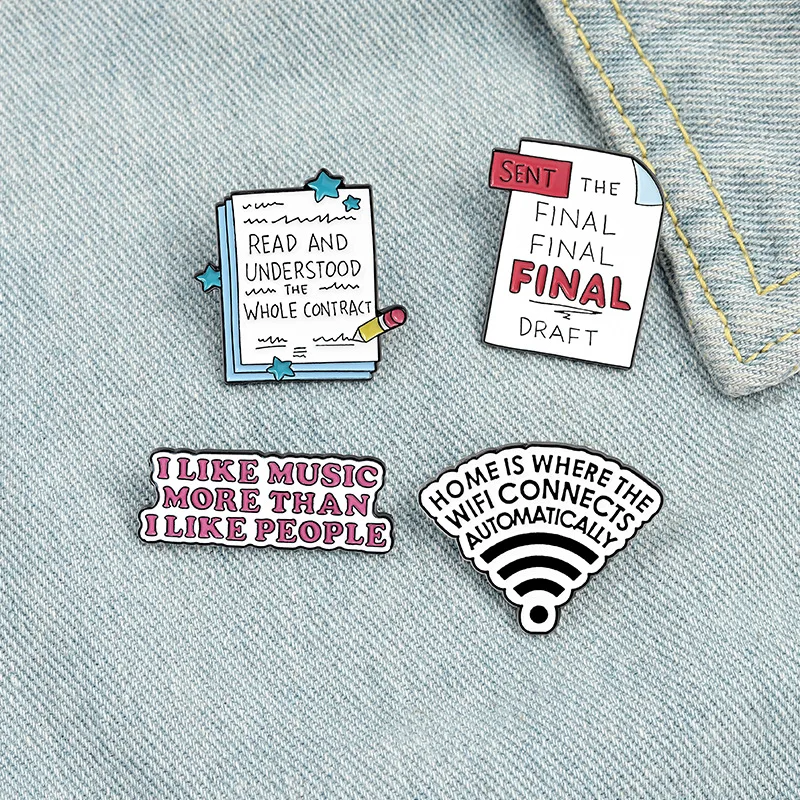 Wholesale Note Book Lapel Pin Badge Cartoon Jewelry Wifi Custom Humor Quote Brooches Clothes To Do List Enamel Pins for Friends
Wholesale Note Book Lapel Pin Badge Cartoon Jewelry Wifi Custom Humor Quote Brooches Clothes To Do List Enamel Pins for Friends