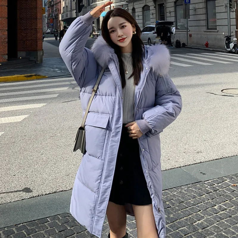 Korean Fashion Down Padded Jacket Women Fur Collar Hooded Warm Thick Cotton Parkas 2022 Winter Long Coat Female Outerwear Q5648
Korean Fashion Down Padded Jacket Women Fur Collar Hooded Warm Thick Cotton Parkas 2022 Winter Long Coat Female Outerwear Q5648