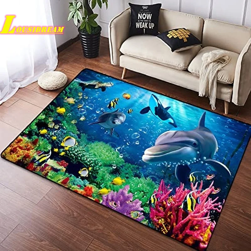 Underwater World Carpet Ocean Carpet Cute Dolphin Pattern Anti-slip Floor Mat Living Room Bedroom Sofa Children's Room Carpet
Underwater World Carpet Ocean Carpet Cute Dolphin Pattern Anti-slip Floor Mat Living Room Bedroom Sofa Children's Room Carpet