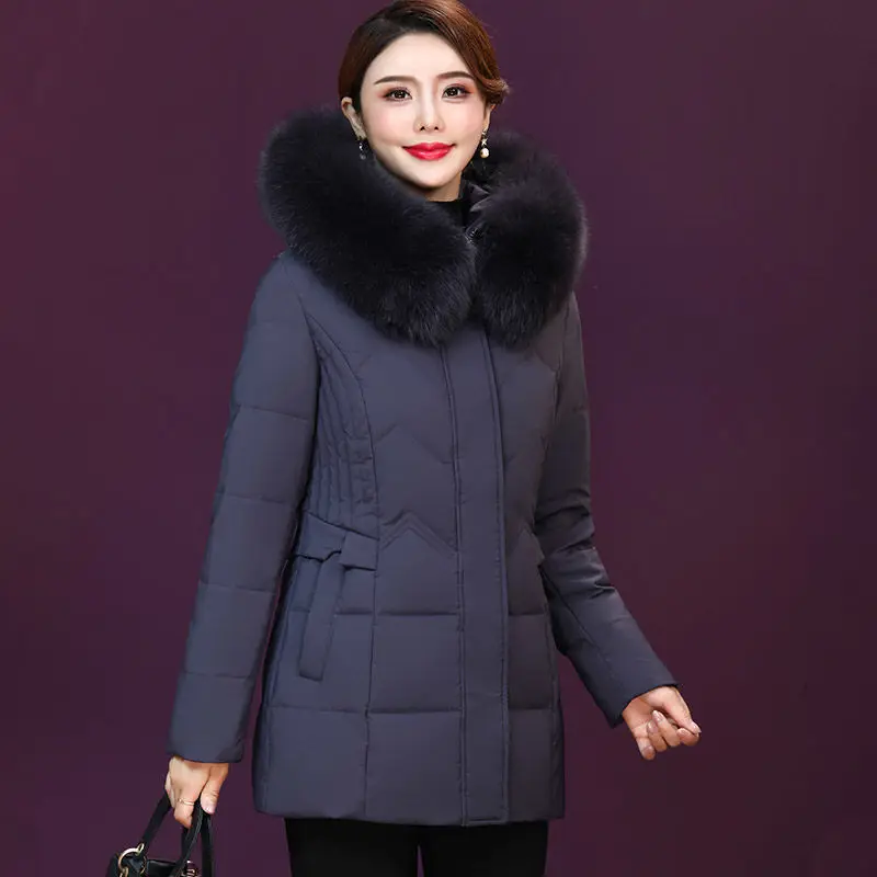 Large Size 5XL Middle-aged Mother Down Jacket Winter Hooded White Duck Down Coat Windproof Solid Long Outwear Parkas Female E579
Large Size 5XL Middle-aged Mother Down Jacket Winter Hooded White Duck Down Coat Windproof Solid Long Outwear Parkas Female E579