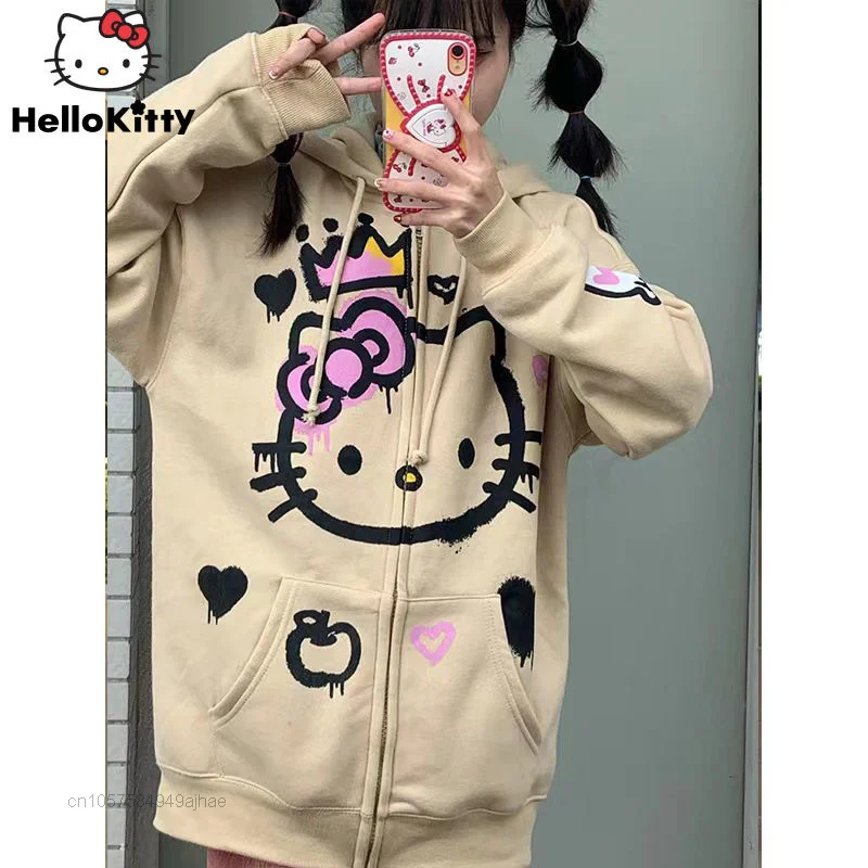 Sanrio Hello Kitty Clothes Fashion Hoodies Women Spring Long Sleeve Cardigan Thin Coat Sweatshirt Y2k Top Aesthetic Casual Shirt
Sanrio Hello Kitty Clothes Fashion Hoodies Women Spring Long Sleeve Cardigan Thin Coat Sweatshirt Y2k Top Aesthetic Casual Shirt