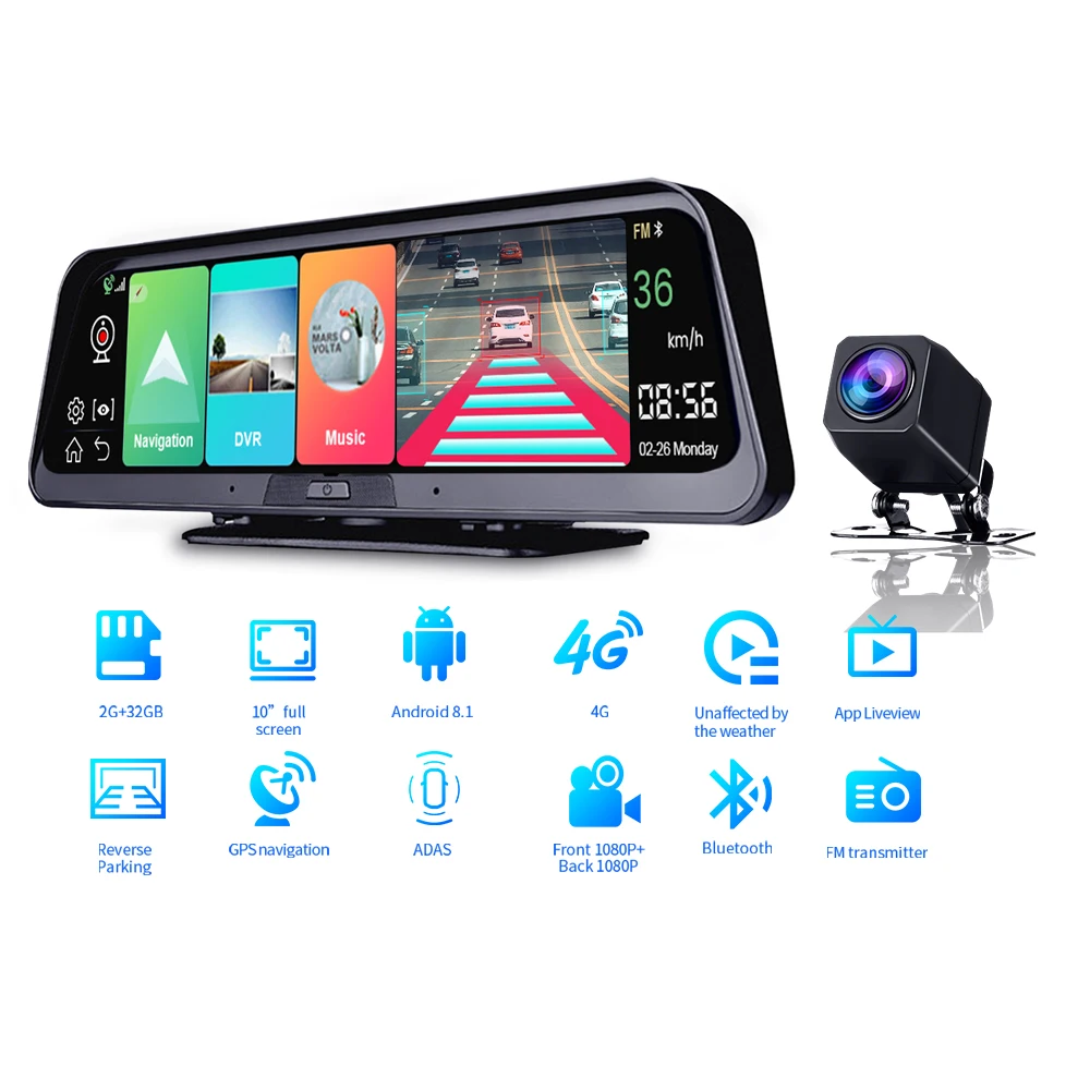 4K 1080P Hd Full 10 Inch Screen Wifi Car Black Box Dash Cam Android 8.1 Camera 4G LTE Car Mirror GPS DVR Car Driving Recorder 
4K 1080P Hd Full 10 Inch Screen Wifi Car Black Box Dash Cam Android 8.1 Camera 4G LTE Car Mirror GPS DVR Car Driving Recorder