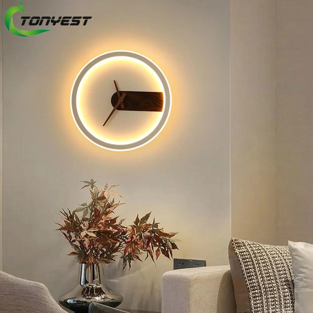 Clock + LED Wall Light Fashion Creative Wall Lamp Modern LED Lights AC85-265V For Bedroom Living Room Aisle Back Wall Decoration
Clock + LED Wall Light Fashion Creative Wall Lamp Modern LED Lights AC85-265V For Bedroom Living Room Aisle Back Wall Decoration