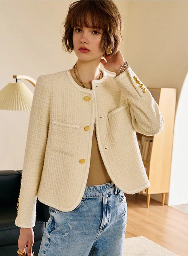 Long Sleeve Wool Small Fragrance Round Collar Cardigan Jacket Top 2022 Early Autumn New Casual Fashion Ladies Clothing All-match
Long Sleeve Wool Small Fragrance Round Collar Cardigan Jacket Top 2022 Early Autumn New Casual Fashion Ladies Clothing All-match