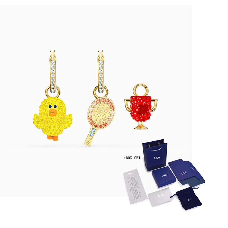 Fashion Jewelry SWA New Friend Little Yellow Duck Pierced Earrings Friend Sally Rose Gold Chain Ladies Luxury Jewelry Gift
Fashion Jewelry SWA New Friend Little Yellow Duck Pierced Earrings Friend Sally Rose Gold Chain Ladies Luxury Jewelry Gift