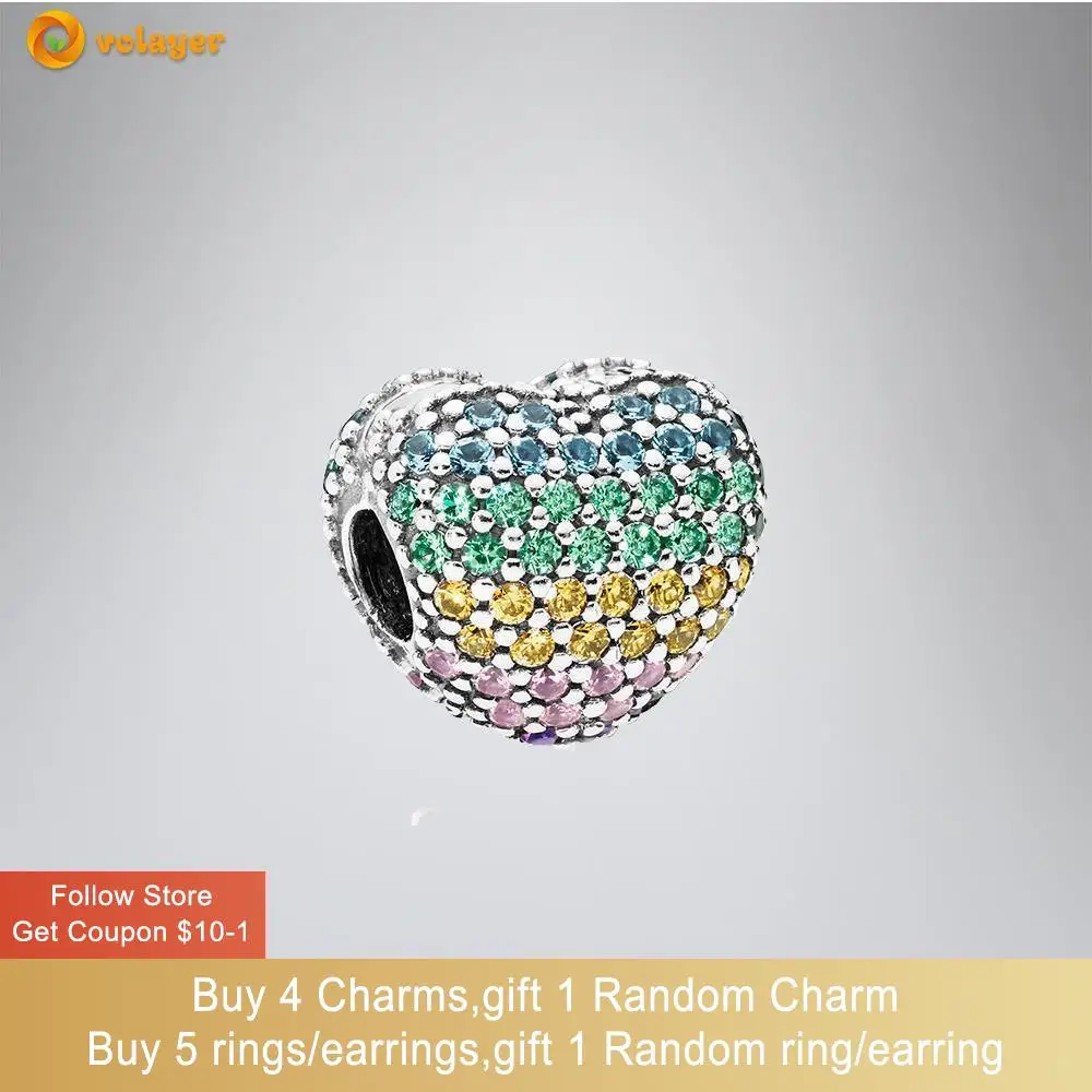 Volayer 925 Sterling Silver Beads Multi-colour Pave Open My Heart Clip Charms fit Original Pandora Bracelets Women DIY Jewelry
Volayer 925 Sterling Silver Beads Multi-colour Pave Open My Heart Clip Charms fit Original Pandora Bracelets Women DIY Jewelry