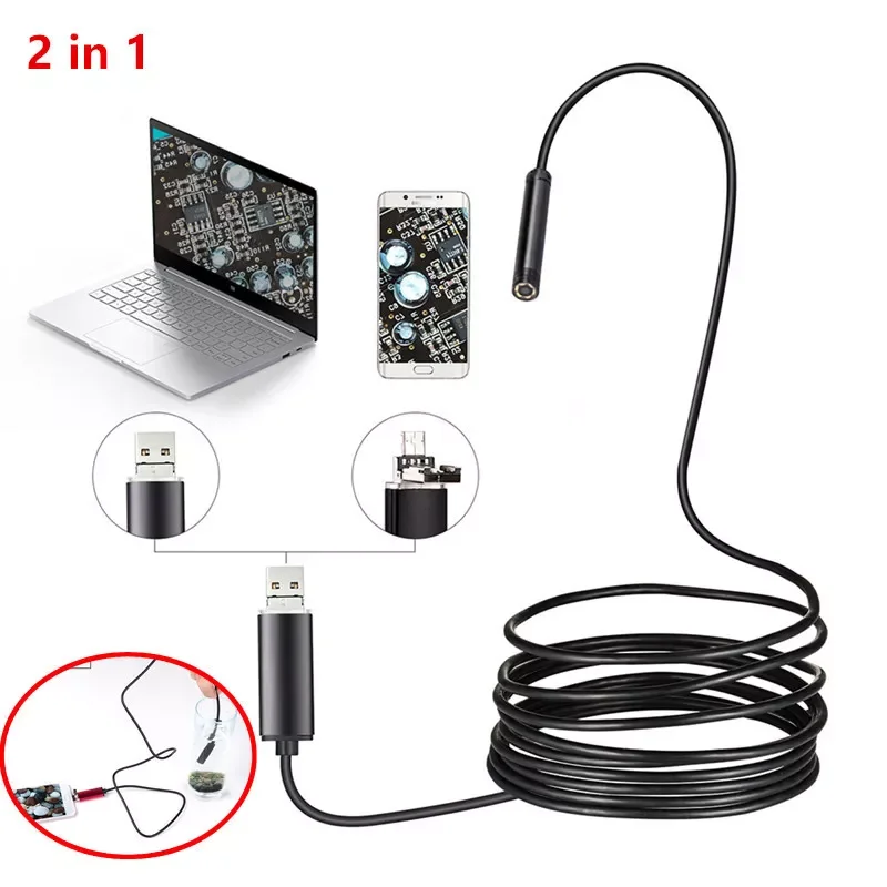 7mm Endoscope Camera Flexible IP67 Waterproof Micro USB Inspection Borescope Camera for Android PC Notebook 6LEDs Adjustable
7mm Endoscope Camera Flexible IP67 Waterproof Micro USB Inspection Borescope Camera for Android PC Notebook 6LEDs Adjustable