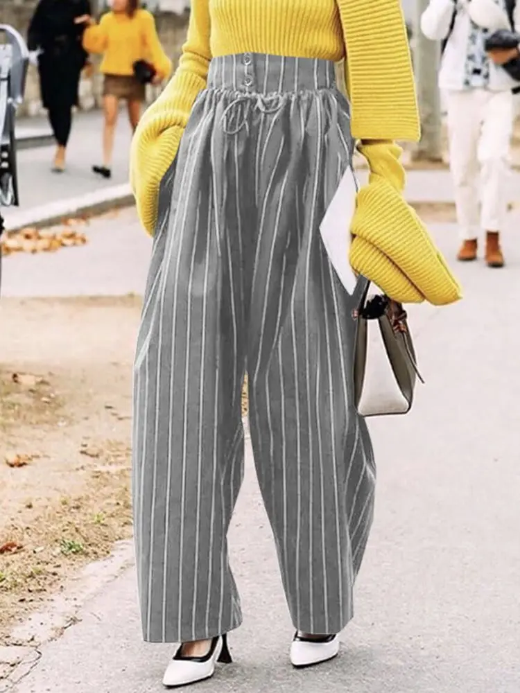 Celmia Women High Waist Pants Casual Loose Striped Wide Leg Trousers Streetwear Lace Up Commute Pantalon
Celmia Women High Waist Pants Casual Loose Striped Wide Leg Trousers Streetwear Lace Up Commute Pantalon