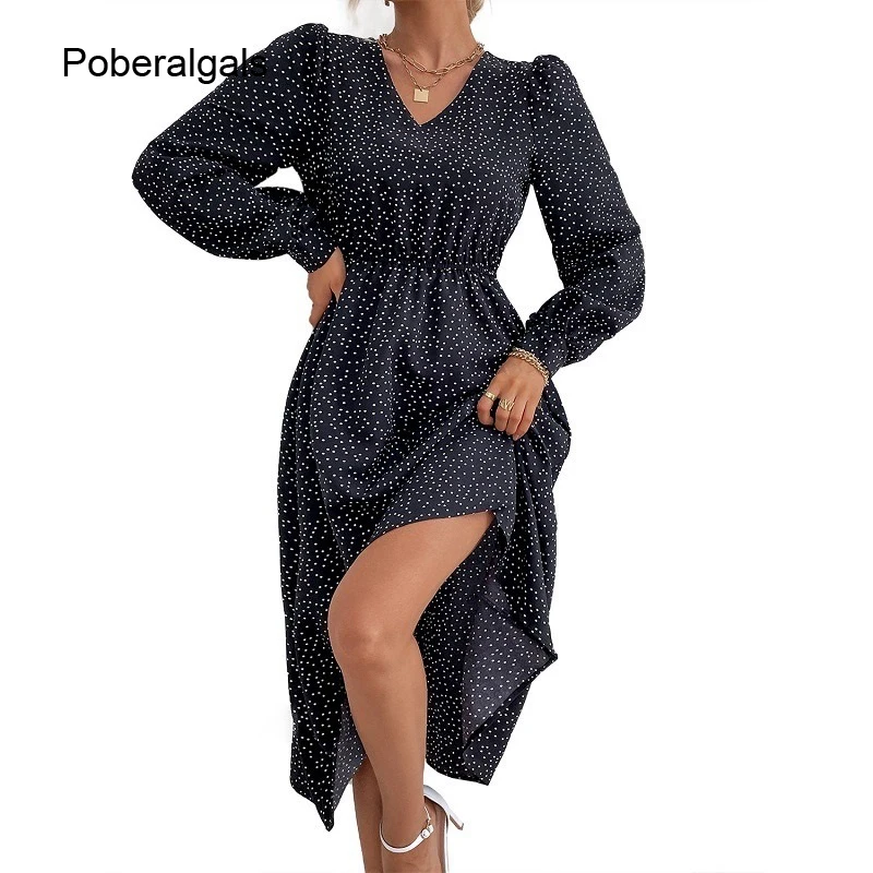 Elegant Fashion Women's Dress With Dot 2022 Spring and Autumn New Chiffon V-neck Lantern Sleeve Big Hem All-match Ladies Dresses
Elegant Fashion Women's Dress With Dot 2022 Spring and Autumn New Chiffon V-neck Lantern Sleeve Big Hem All-match Ladies Dresses