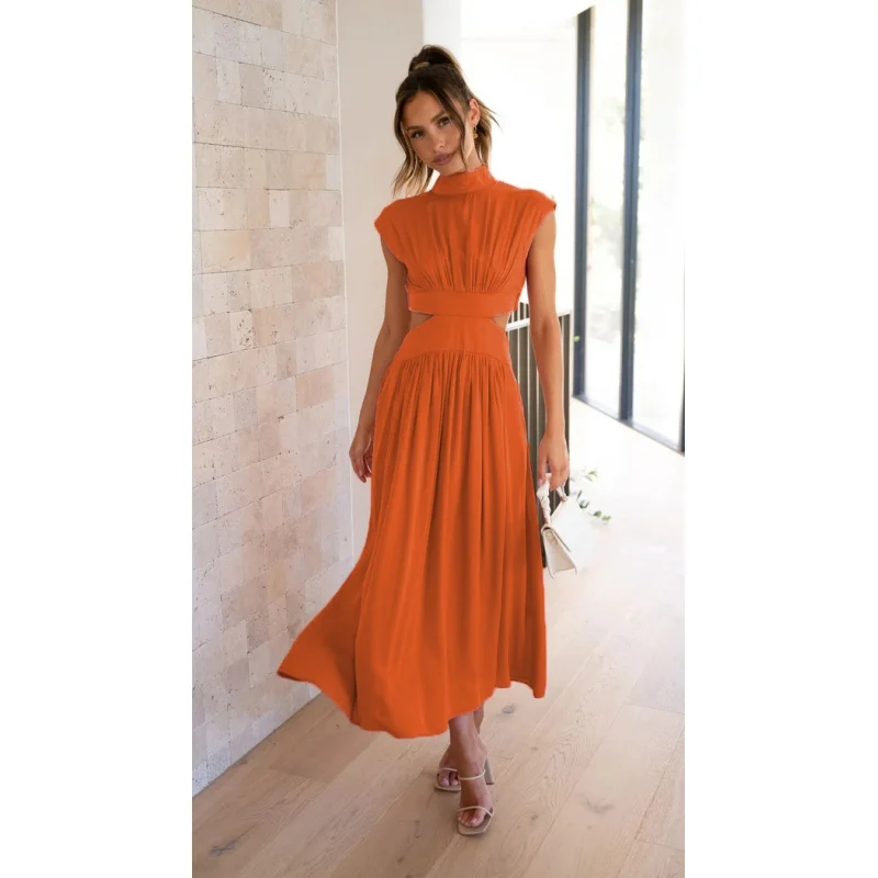 Maxi dresses for women summer 2023 Fashion bare waist sleeveless prom dress solid color Pleated Elegant vintage pink long dress
Maxi dresses for women summer 2023 Fashion bare waist sleeveless prom dress solid color Pleated Elegant vintage pink long dress