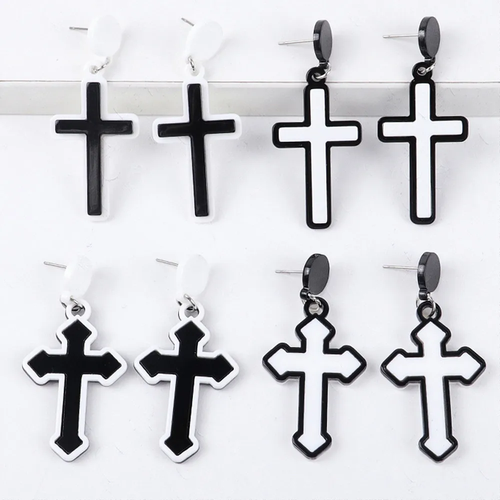 New Classic Black White Cross Acrylic Women's Earrings Punk Vintage Geometric Crucifix Dangle Earring Jesus Belief Jewelry Gifts
New Classic Black White Cross Acrylic Women's Earrings Punk Vintage Geometric Crucifix Dangle Earring Jesus Belief Jewelry Gifts