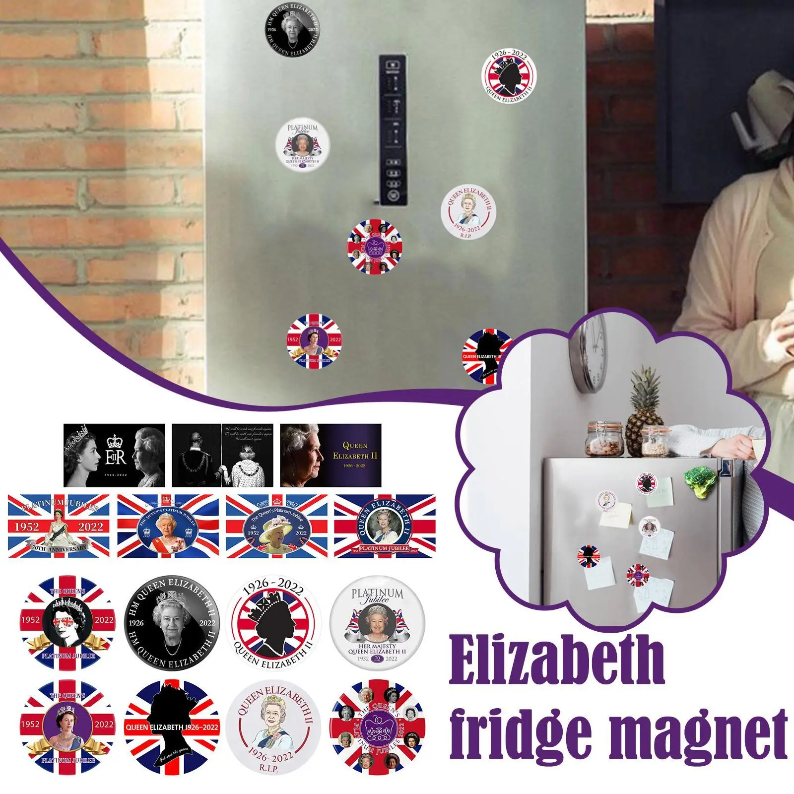 Queen Elizabeth Ii Memorial Fridge Magnet Personality Items Glass Cabochon Kitchen Decor Decoration Home Gift
Queen Elizabeth Ii Memorial Fridge Magnet Personality Items Glass Cabochon Kitchen Decor Decoration Home Gift