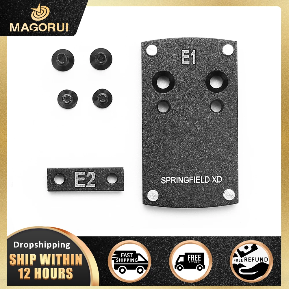

Magorui Micro Red Dot Sight Mount Base for Springfield sd9ve XD Mount Plate, E1 Mount Base for Tactical Hunting Accessories