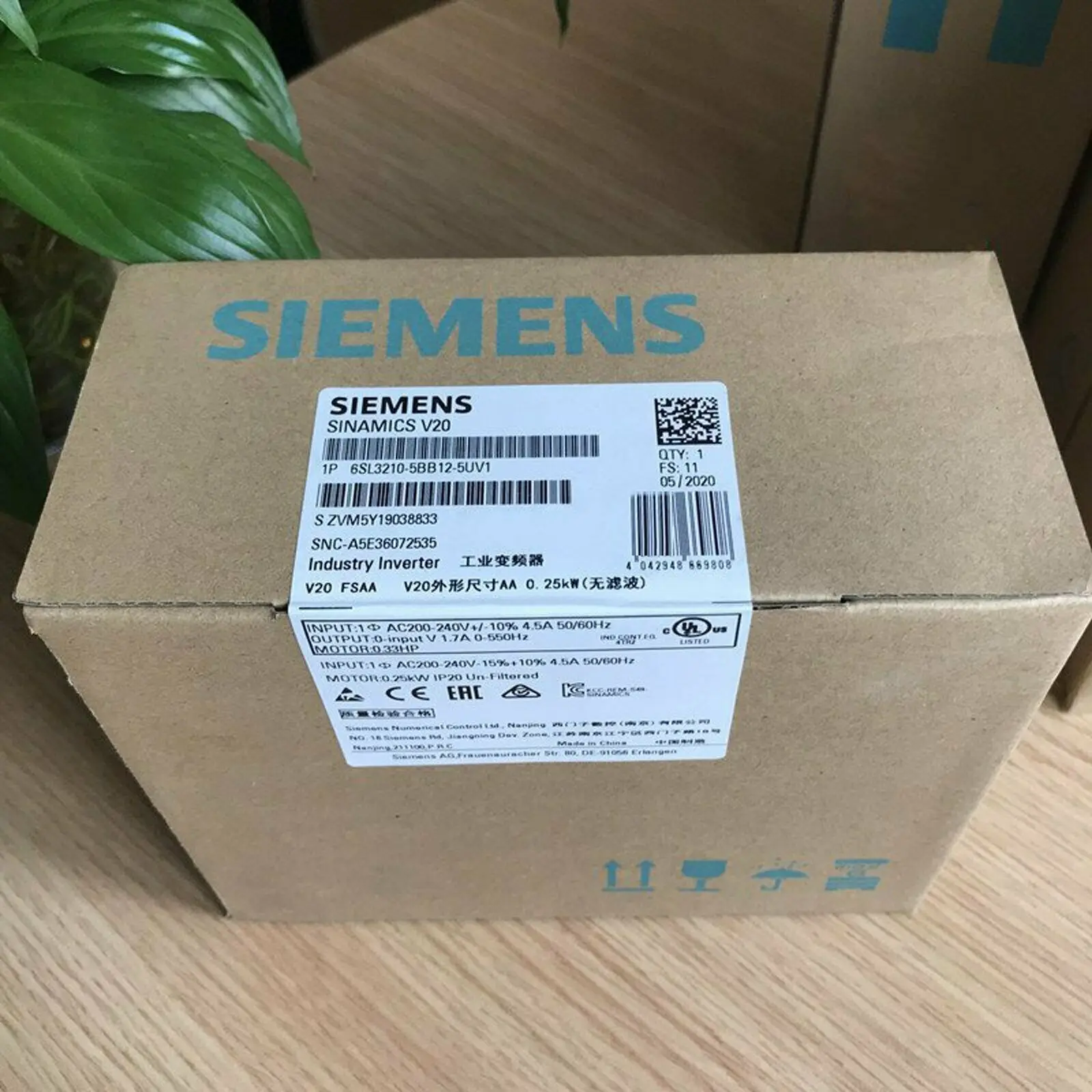 

Brand New Siemens 6SL3210-5BB12-5UV1 6SL3210 5BB12 5UV1