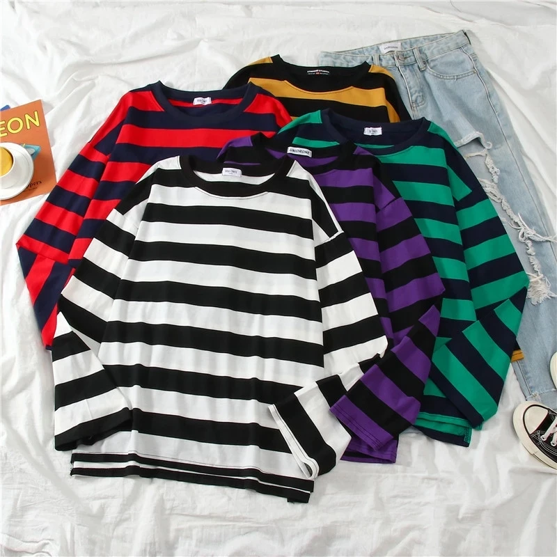 New T Shirt Women Cotton Striped 5 colors Tops Slim Fit T Shirt emo Harajuku Tshirt Summer Long Sleeve y2k Korean Feminina Tops
New T Shirt Women Cotton Striped 5 colors Tops Slim Fit T Shirt emo Harajuku Tshirt Summer Long Sleeve y2k Korean Feminina Tops