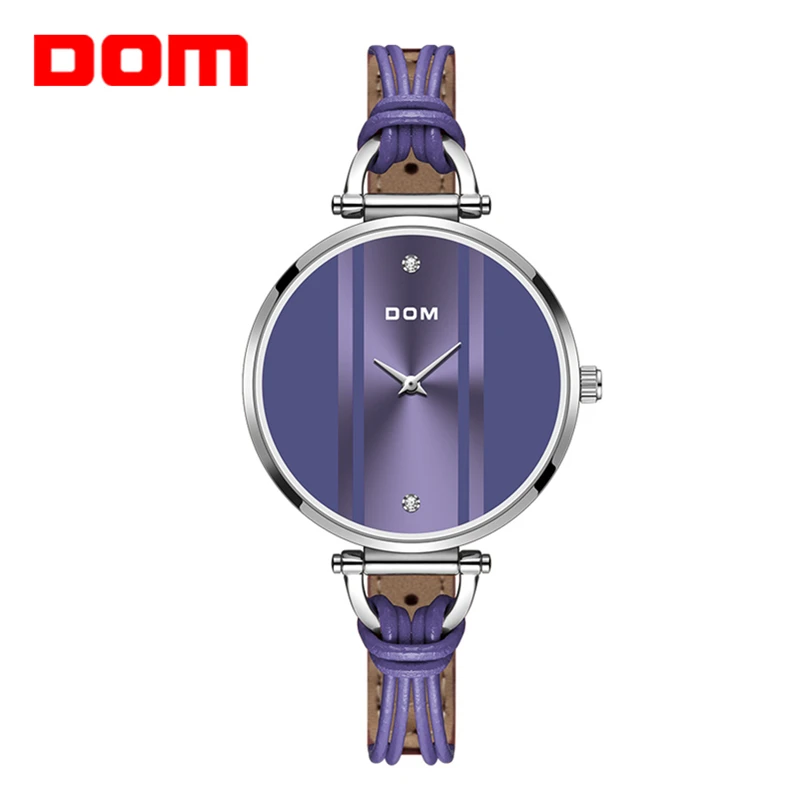 Women Quartz Watches DOM Fashion Purple Simple Swimming Waterproof Leather Band Lady Wristwatch Gift for Girl Friend G-1332
Women Quartz Watches DOM Fashion Purple Simple Swimming Waterproof Leather Band Lady Wristwatch Gift for Girl Friend G-1332