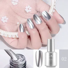 8 ml Quick-drying Mirror Effect Nail Polish Women Metallic Color Nail Gel Gold Silver Red Nail Art Polish for Manicure Design