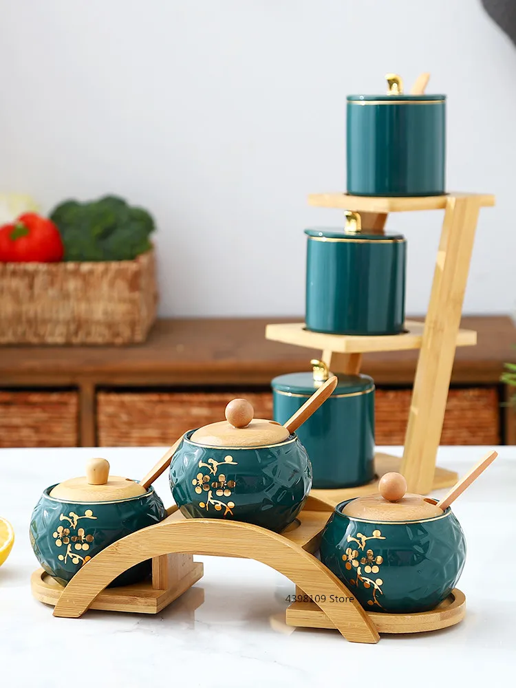 Nordic Phnom Penh dark green sugar bowl ceramic seasoning jar seasoning box household salt shaker kitchen supplies storage tank
Nordic Phnom Penh dark green sugar bowl ceramic seasoning jar seasoning box household salt shaker kitchen supplies storage tank