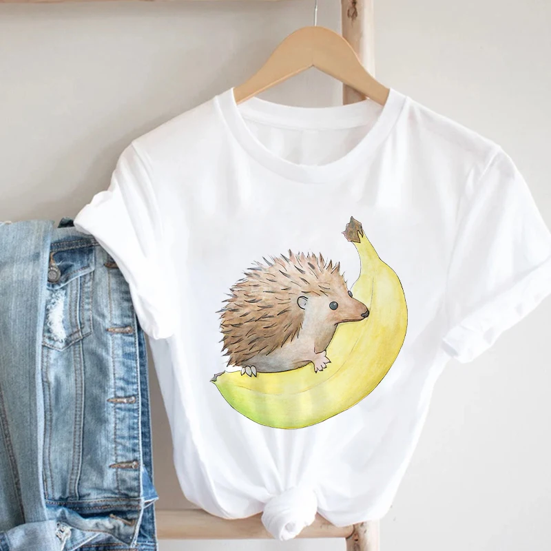 Hedgehog And Banana T Shirt Lady Summer Clothes Streetwear Women Tshirt Korean Styles Print Aesthetic female T-shirt Tees Tops
Hedgehog And Banana T Shirt Lady Summer Clothes Streetwear Women Tshirt Korean Styles Print Aesthetic female T-shirt Tees Tops