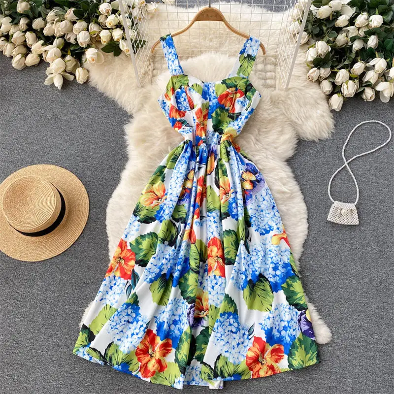 Платье на бретелях в европейском и американском стиле, винтажное женское платье на раннюю весну и лето 2022, новое ретро платье с открытыми плечами и открытой спиной H588 
Платье на бретелях в европейском и американском стиле, винтажное женское платье на раннюю весну и лето 2022, новое ретро платье с открытыми плечами и открытой спиной H588