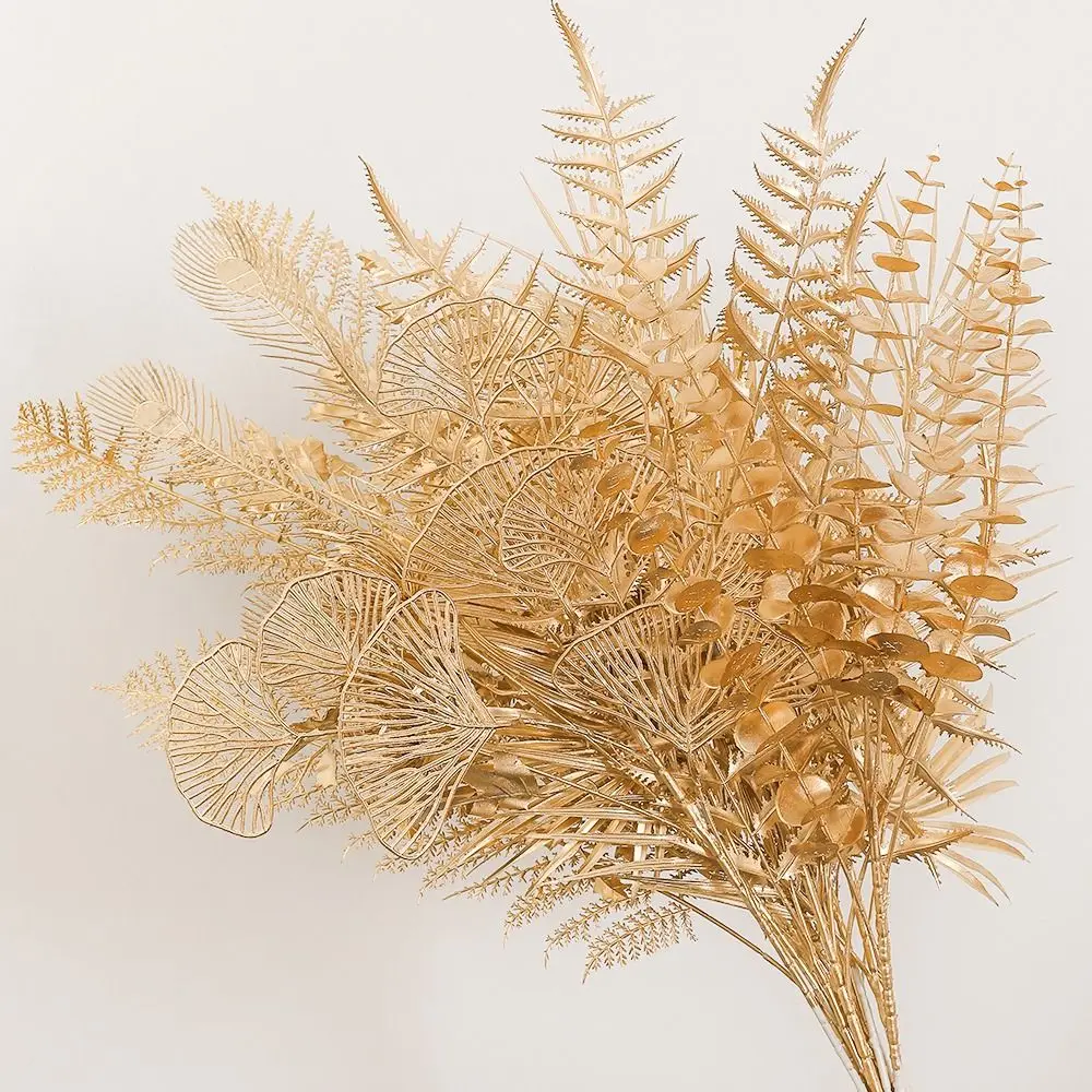 Gold Artificial Plant Bouquet Plastic Fake Flowers for Home Decor Christmas Decoration New Year Ornaments Table Vase Accessories
Gold Artificial Plant Bouquet Plastic Fake Flowers for Home Decor Christmas Decoration New Year Ornaments Table Vase Accessories