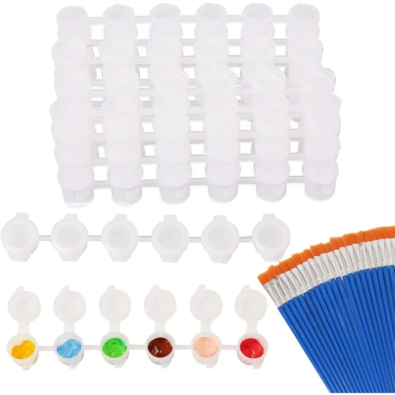 AU42 -24 Strips 144 Pots Empty Paint Strips Paint Cup 3 Ml/ 0.1 Oz Clear Paint Pots Stripsand 24 Pieces Paint Brushes
AU42 -24 Strips 144 Pots Empty Paint Strips Paint Cup 3 Ml/ 0.1 Oz Clear Paint Pots Stripsand 24 Pieces Paint Brushes