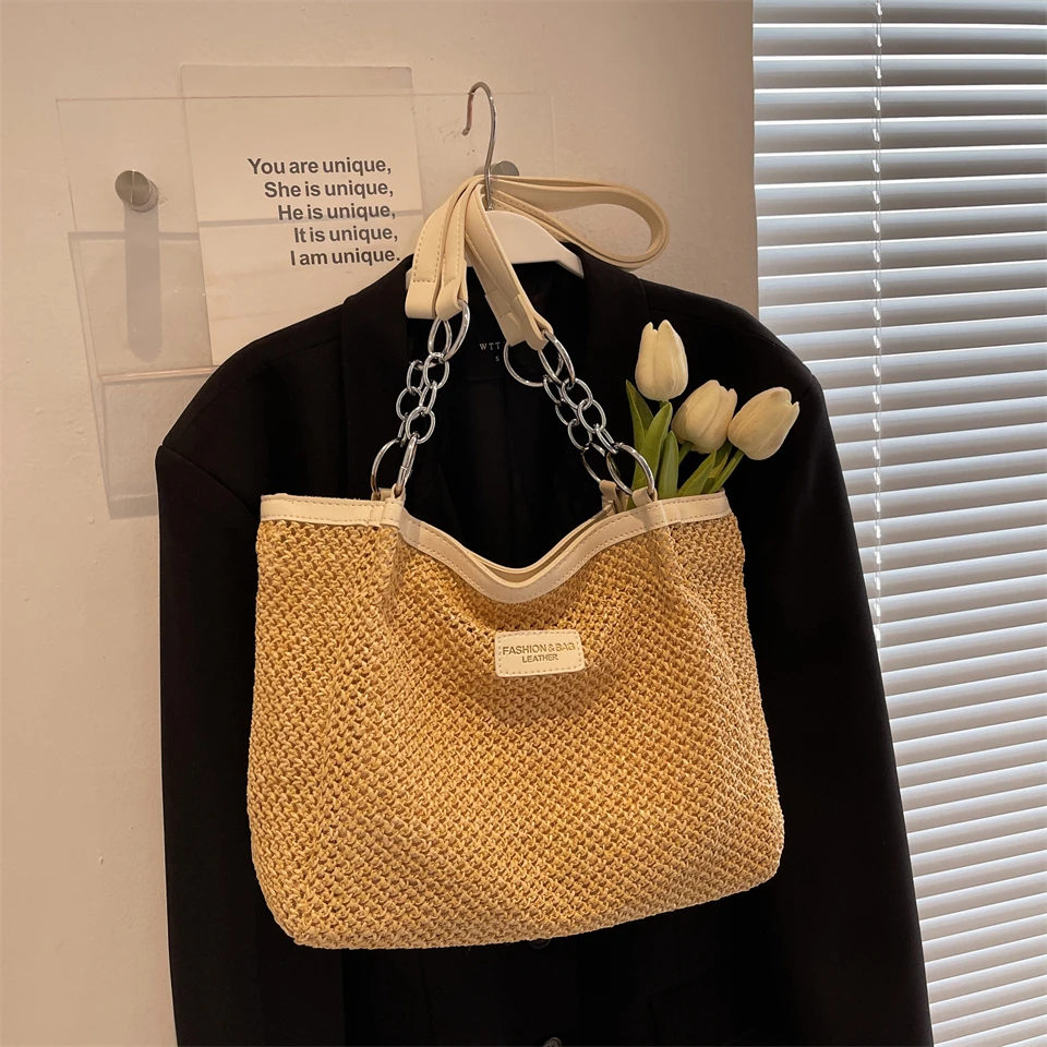 Weaving Bag Female Summer New Trend Large Capacity One Shoulder Armpit Bag Advanced Texture Temperament Girl Travel Big Bag M499
Weaving Bag Female Summer New Trend Large Capacity One Shoulder Armpit Bag Advanced Texture Temperament Girl Travel Big Bag M499