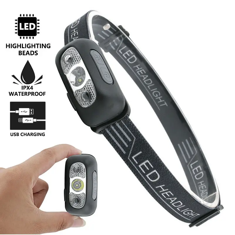 Portable Mini Powerful Headlamp USB Rechargeable LED Headlight Body Head Flashlight Torch Light Lamp Outdoor Camping Flashlight
Portable Mini Powerful Headlamp USB Rechargeable LED Headlight Body Head Flashlight Torch Light Lamp Outdoor Camping Flashlight