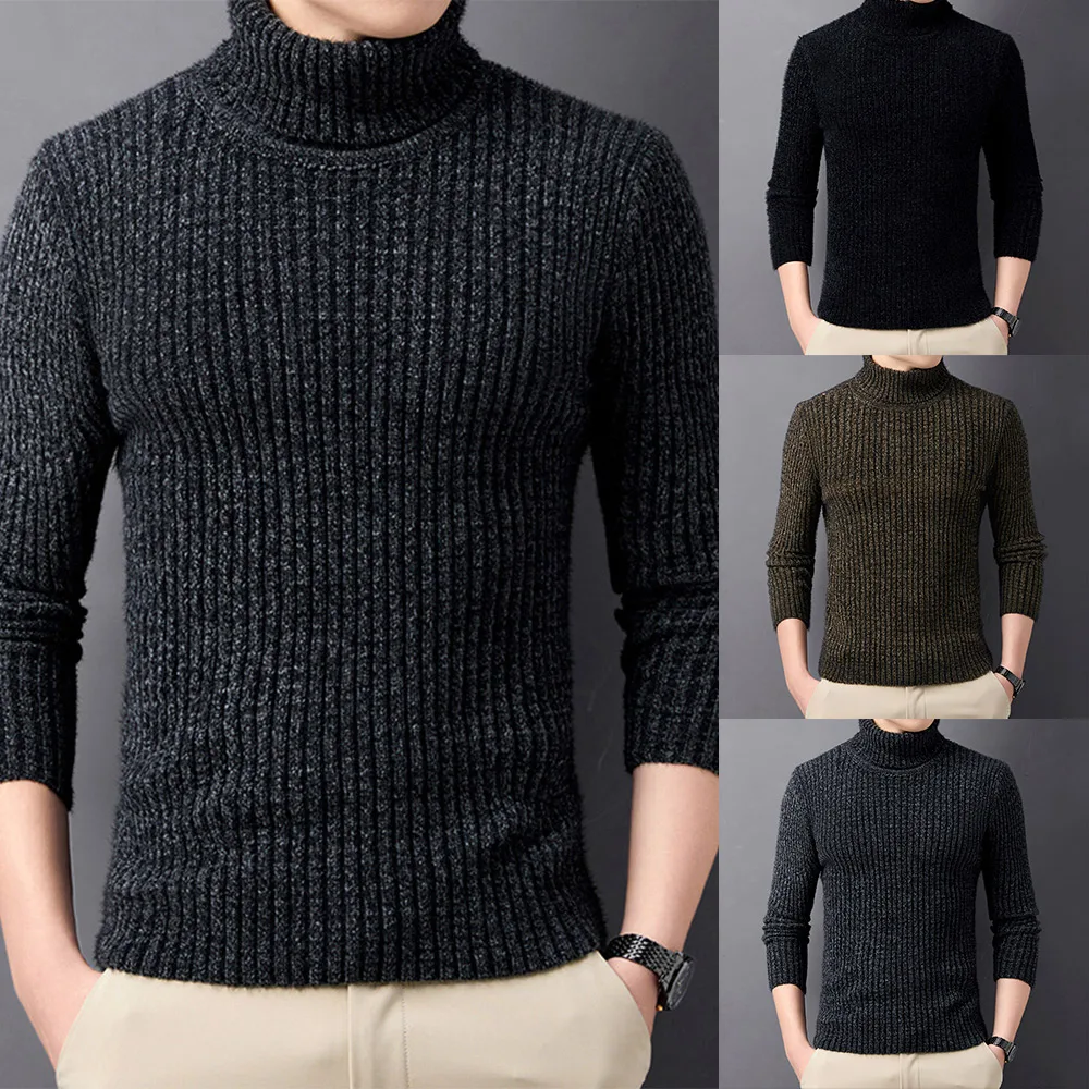 Mens Winter Knitted Turtleneck Sweater Long Sleeve Solid Jumper Knitwear Tops Autumn Winter Thermal Sweater
Mens Winter Knitted Turtleneck Sweater Long Sleeve Solid Jumper Knitwear Tops Autumn Winter Thermal Sweater
