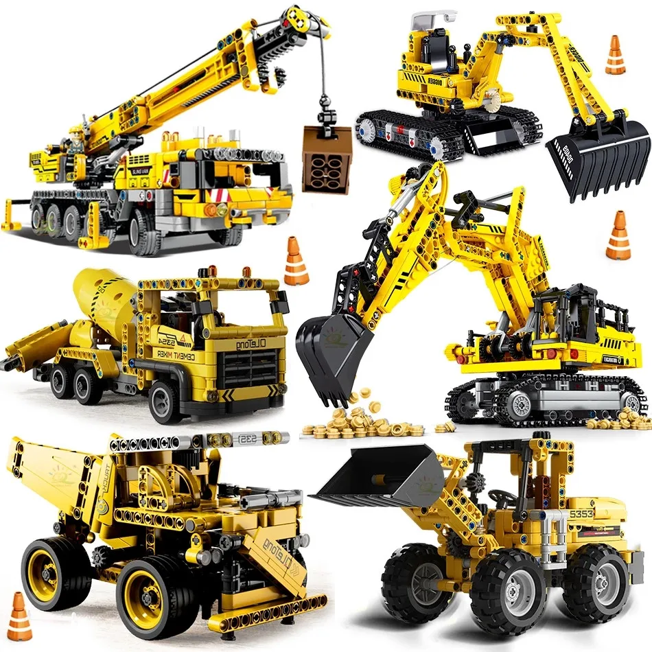 Engineering Bulldozer Excavator Crane Dump Truck Building Blocks Model City Construction Vehicle Car Bricks Toy For Children Boy
Engineering Bulldozer Excavator Crane Dump Truck Building Blocks Model City Construction Vehicle Car Bricks Toy For Children Boy