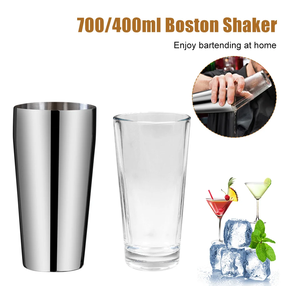 700ML Stainless Steel Boston Cocktail Shaker With 400ML Glass Cup Wine Martini Mixer Drinks Shaker Home Bar Bartending Tools
700ML Stainless Steel Boston Cocktail Shaker With 400ML Glass Cup Wine Martini Mixer Drinks Shaker Home Bar Bartending Tools