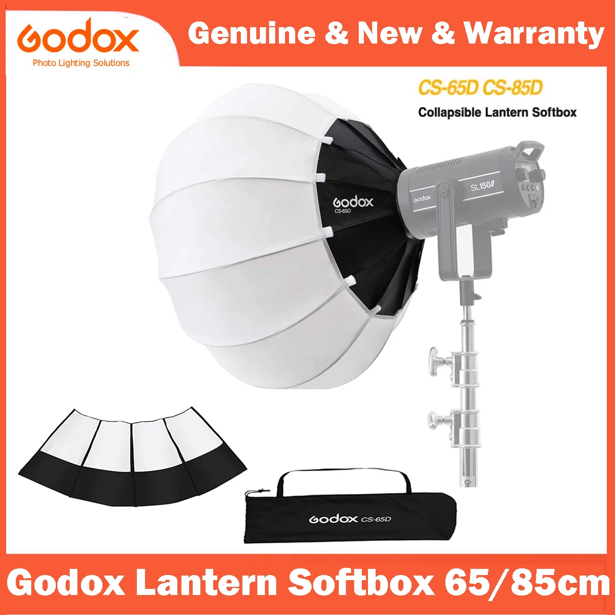 

Godox CS-65D 65cm CS-85D 85cm Lantern Quick-install Softbox with Skirt+Carry Bag for Godox Aputure Bowens Mount Studio Flash