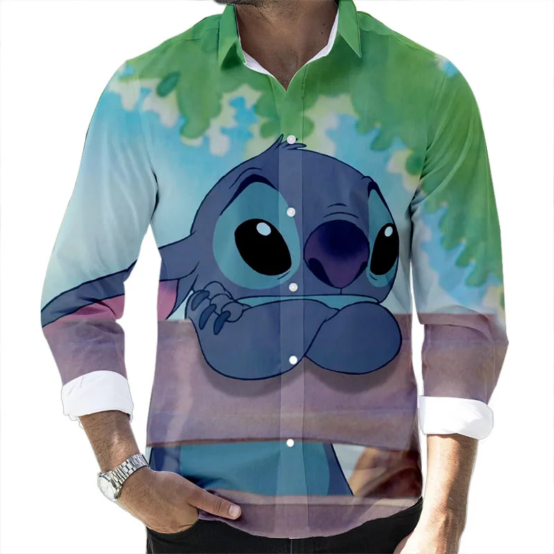 2022 Fall New Disney Stitch and Mickey Brand Cartoon Casual 3D Printed Long Sleeve Lapel Shirt Slim Fit Men's Top
2022 Fall New Disney Stitch and Mickey Brand Cartoon Casual 3D Printed Long Sleeve Lapel Shirt Slim Fit Men's Top
