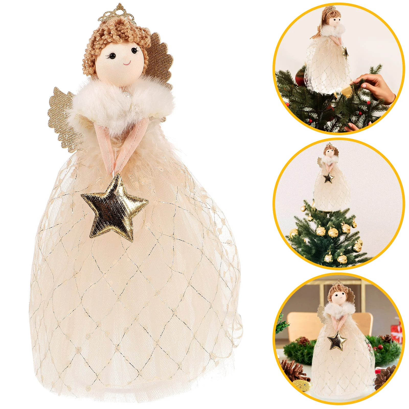 Christmas Party Decoration Lovely Angel Christmas Tree Topper Ornament for Home Holiday Xmas Trees New Year Navidad
Christmas Party Decoration Lovely Angel Christmas Tree Topper Ornament for Home Holiday Xmas Trees New Year Navidad