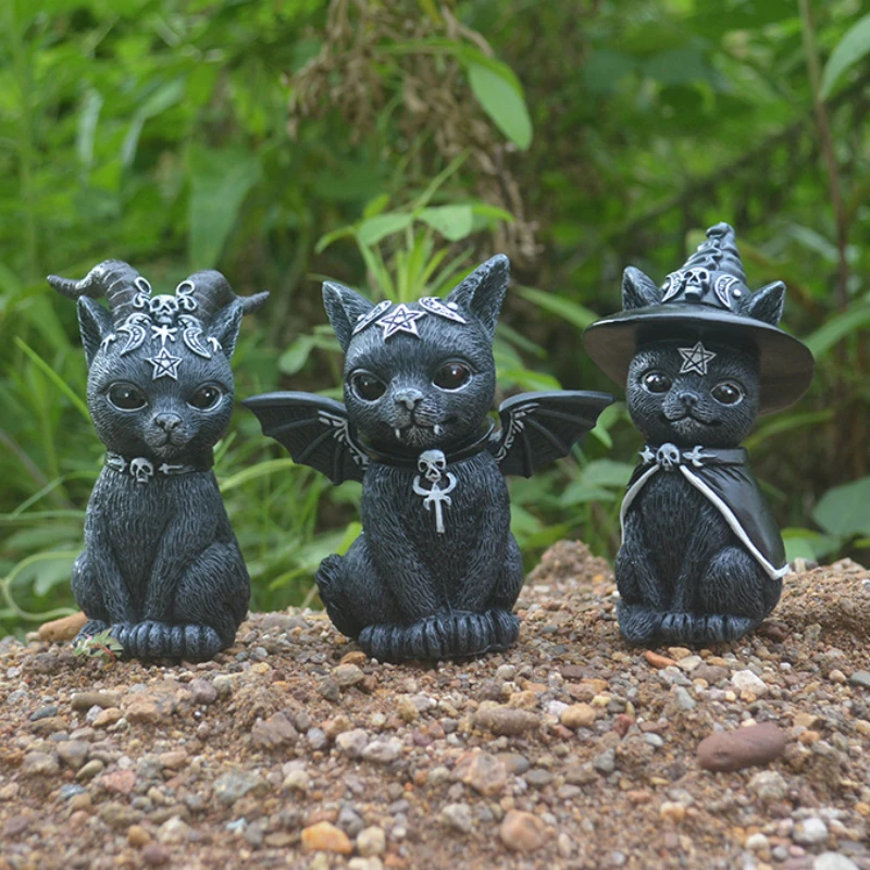 Cute Devil Black Cat Halloween Desktop Ornament Fairy Garden Animal Statue Figurine Halloween Christmas Decoration Resin Figure
Cute Devil Black Cat Halloween Desktop Ornament Fairy Garden Animal Statue Figurine Halloween Christmas Decoration Resin Figure