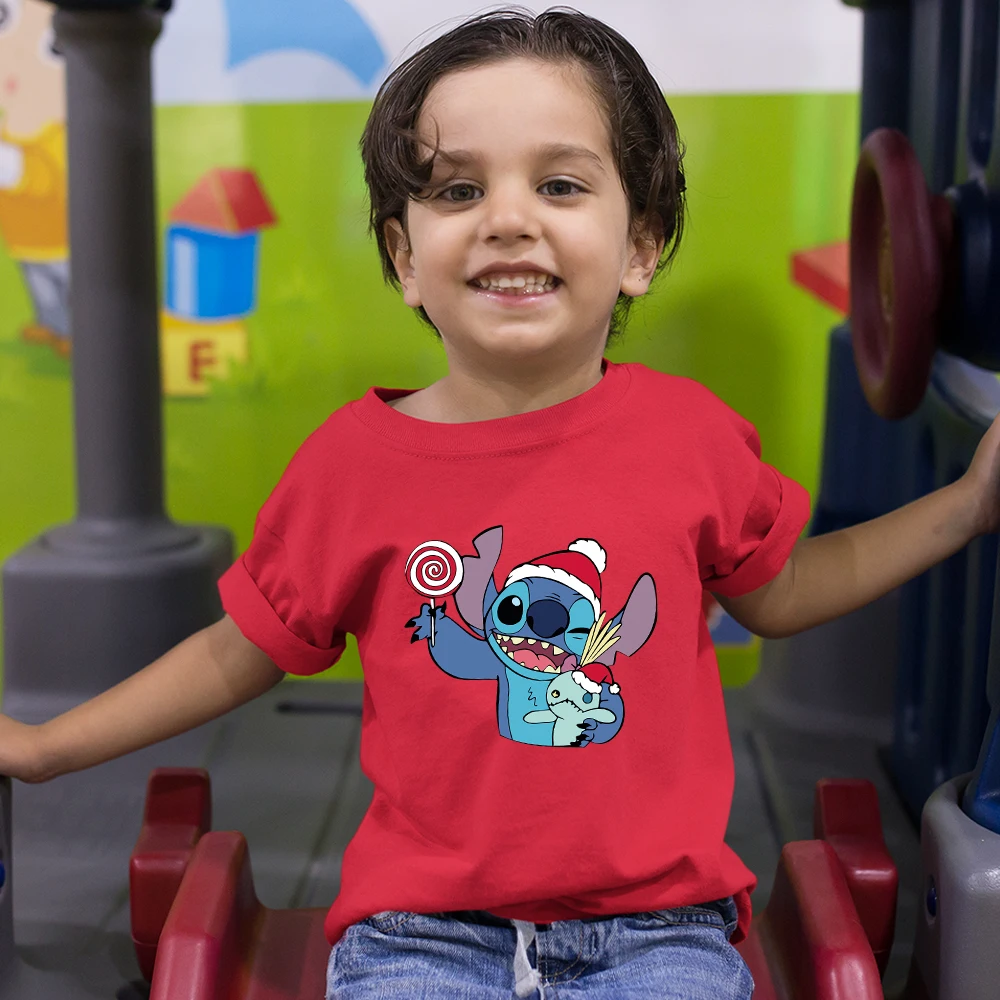 Hot Selling Disney Christmas Kid T-Shirt Four Seasons Short Sleeve Red Cartoon Print Stitch Child T Shirt Dropship Harajuku Top
Hot Selling Disney Christmas Kid T-Shirt Four Seasons Short Sleeve Red Cartoon Print Stitch Child T Shirt Dropship Harajuku Top
