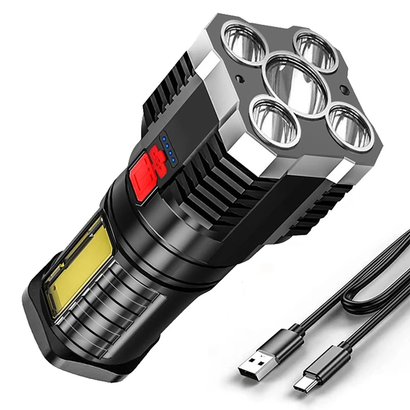 1 Set Camping Flashlight Ultra Powerful LED Torch Light Rechargeable Side Light 5LED Outdoor Flashlight For Camping
1 Set Camping Flashlight Ultra Powerful LED Torch Light Rechargeable Side Light 5LED Outdoor Flashlight For Camping