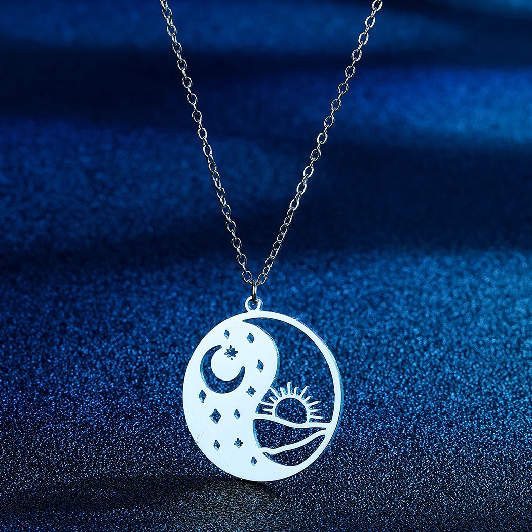 Chereda Round Necklace Stainless Steel Sun Moon Stars Charm Pendant For Women Gold Plated Necklace Sun And Moon Jewelry
Chereda Round Necklace Stainless Steel Sun Moon Stars Charm Pendant For Women Gold Plated Necklace Sun And Moon Jewelry