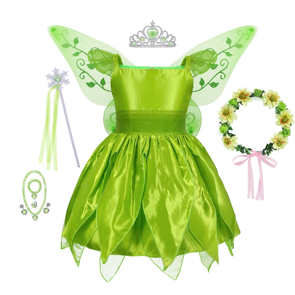 Tinker Bell принцесса Хэллоуин косплей девочки детвечерние Вечеринка Зеленый цветок фея Tinker Bell платье Эльф Костюм Крылья Бабочки, комплект
Tinker Bell принцесса Хэллоуин косплей девочки детвечерние Вечеринка Зеленый цветок фея Tinker Bell платье Эльф Костюм Крылья Бабочки, комплект